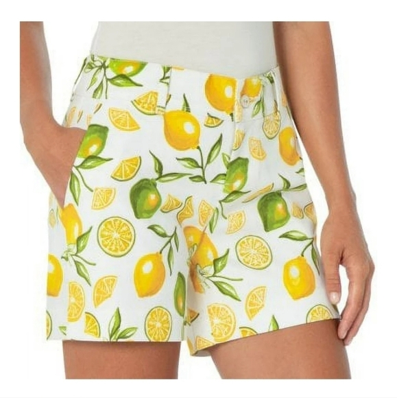 Isaac Mizrahi Lemon-Lime Shorts Size 16 - Picture 1 of 3